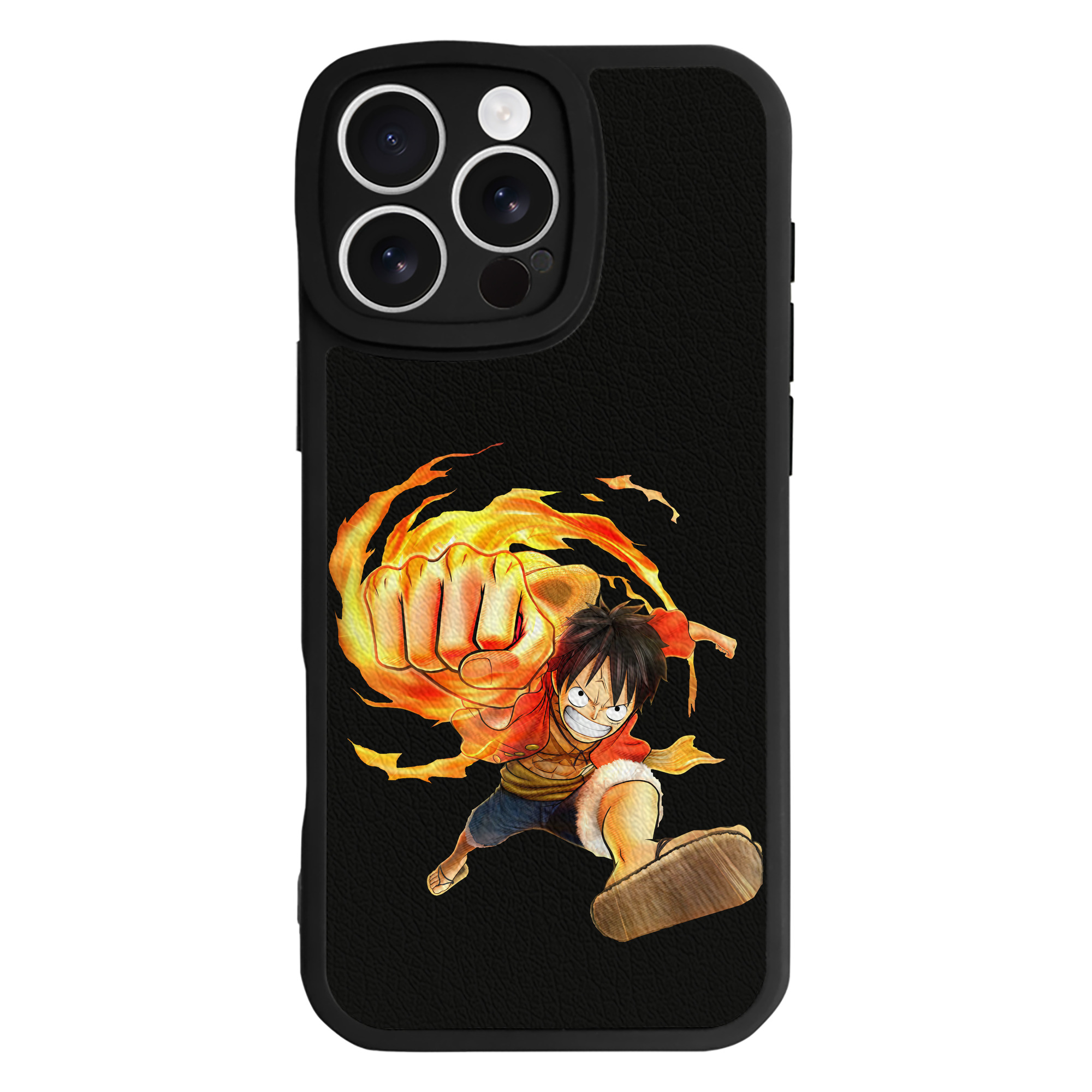 （画像用） ワンピース モンキー・D・ルフィ ONE PIECE Monkey D. Luffy 【iPhone 16シリーズ対応】シリコンスマホケース（レザー調） 材質：シリコン